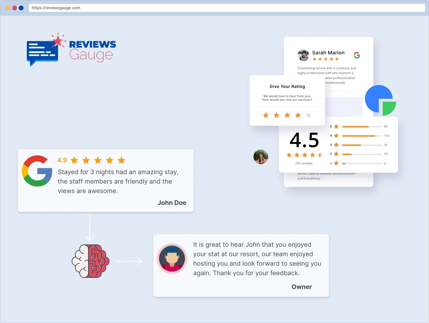 AI drafting an on-brand reply to a Google review — sample
