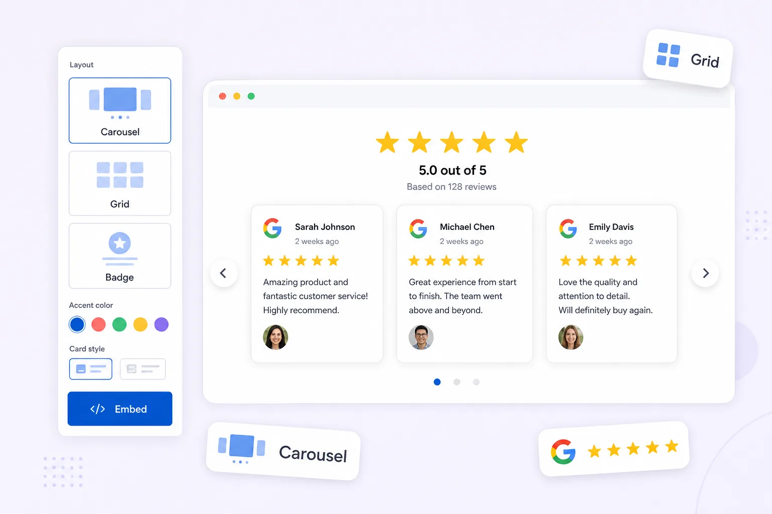 ReviewsGauge — sample product UI
